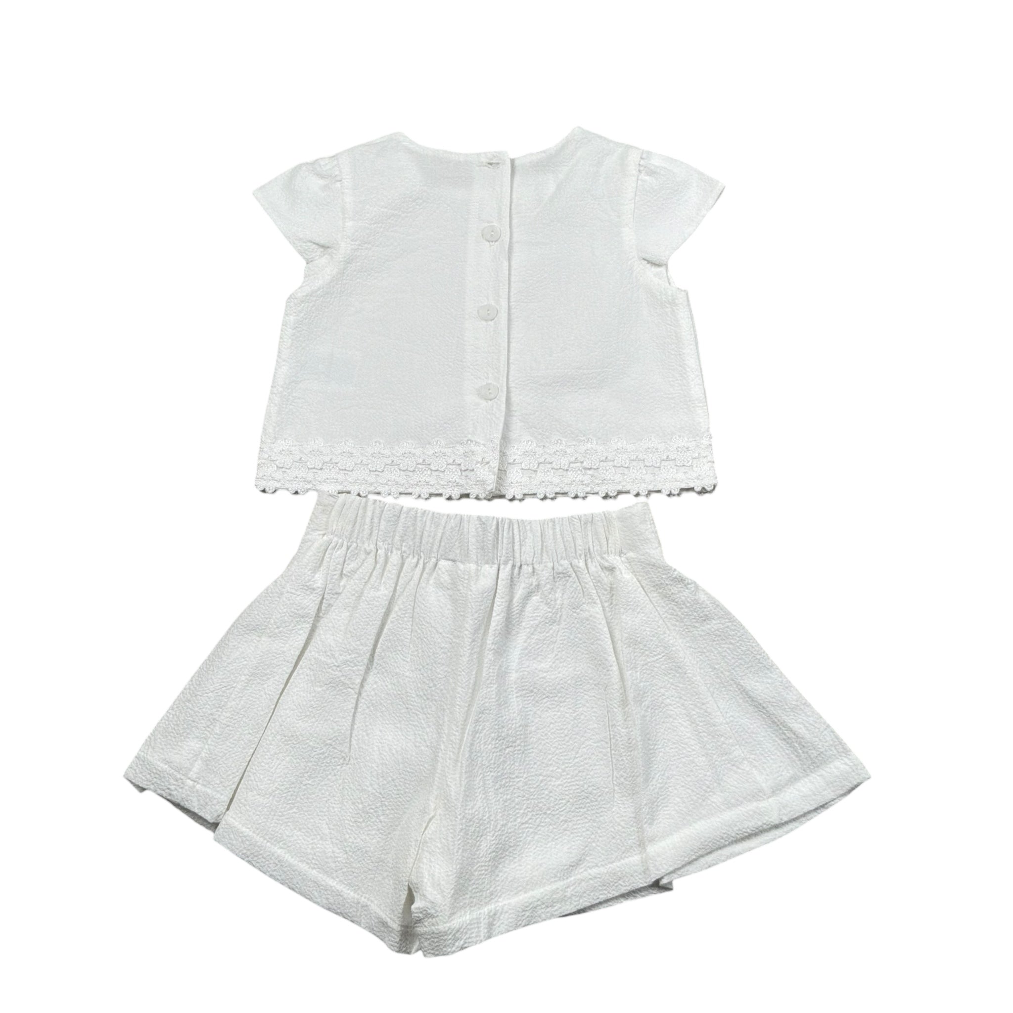 Lalalu' Completo 2 Pezzi T-Shirt-Shorts per Neonata CCTL11P BIANCO LALALU' 