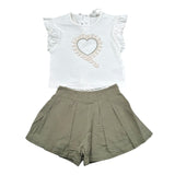Lalalu' Completo 2 Pezzi T-Shirt-Short Bicolore per Neonata CCTL15P BIANCO/VERDE LALALU' 