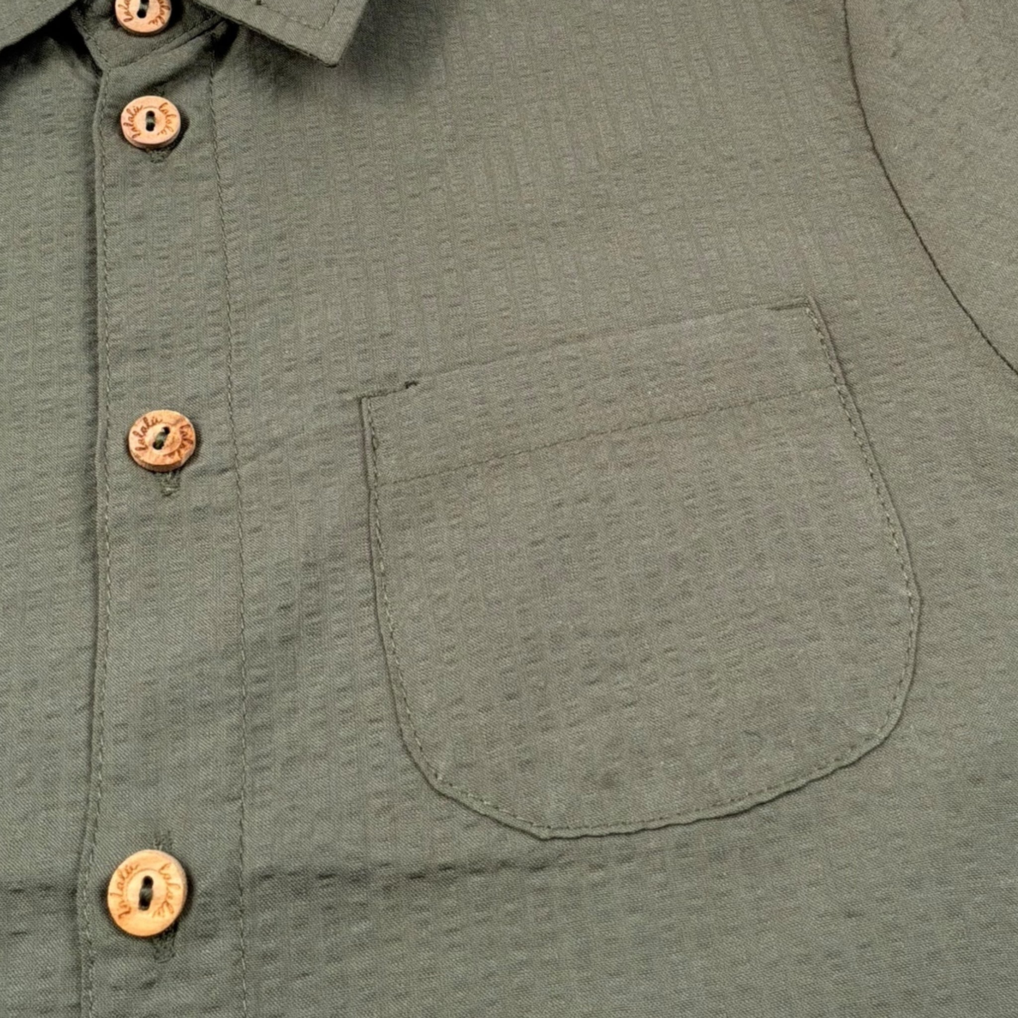 Lalalu' Camicia Mezza Manica Tinta Unita per Bambino CML150PB VERDE LALALU' 