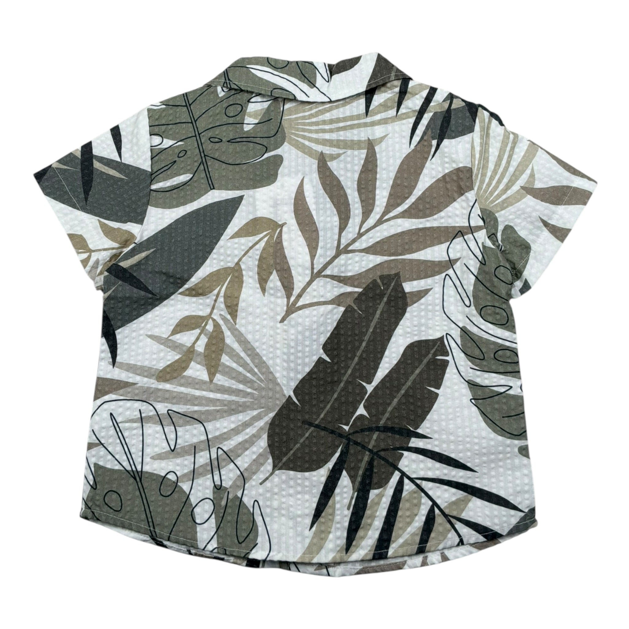 Lalalu' Camicia tinta unita Mezza Manica con Fantasia Bianco per Neonato CML350PBX BIANCO LALALU' 