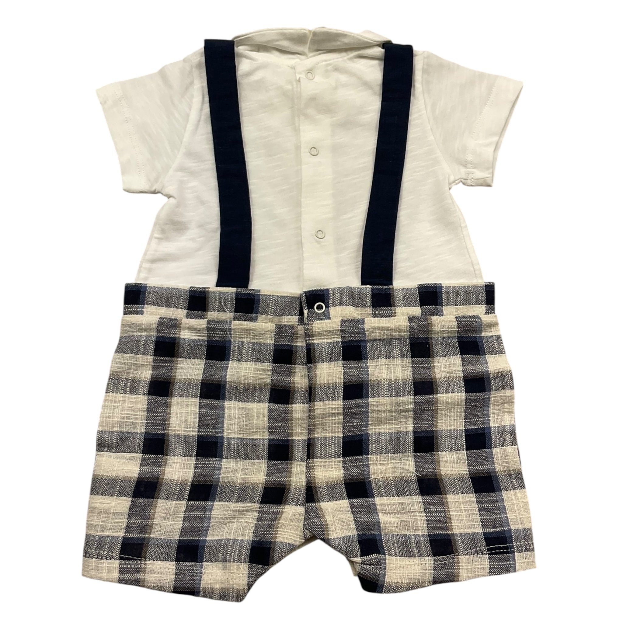 Lalalu' Pagliaccetto Mezza Manica Bicolore per Neonato PAL006P BIANCO/BLU LALALU' 