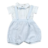 Lalalu' Completo 3 Pezzi Salopette-T-Shirt-Papillions per Neonato SLT1I BIANCO/AZZURRO LALALU' 