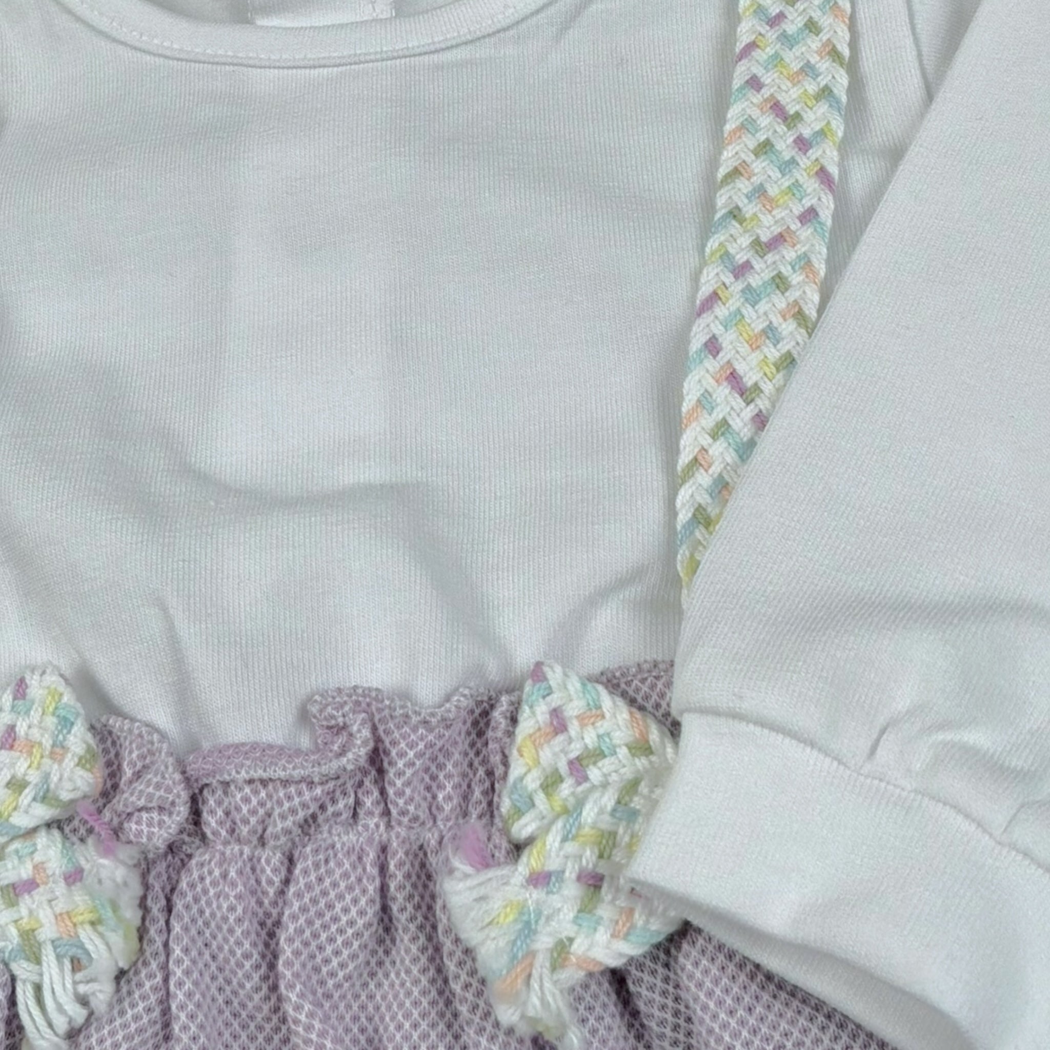 Lalalu' Tutina Bicolore con Applicazione Fiocco per Neonata TJL13P BIANCO/ROSA LALALU' 