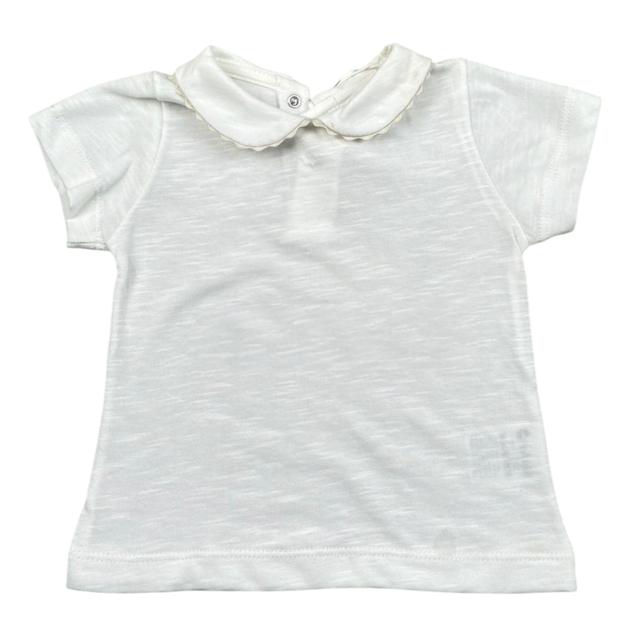 Lalalu' T-Shirt tinta unita con Colletto Bianco per Neonata TSL11P BIANCO LALALU' 