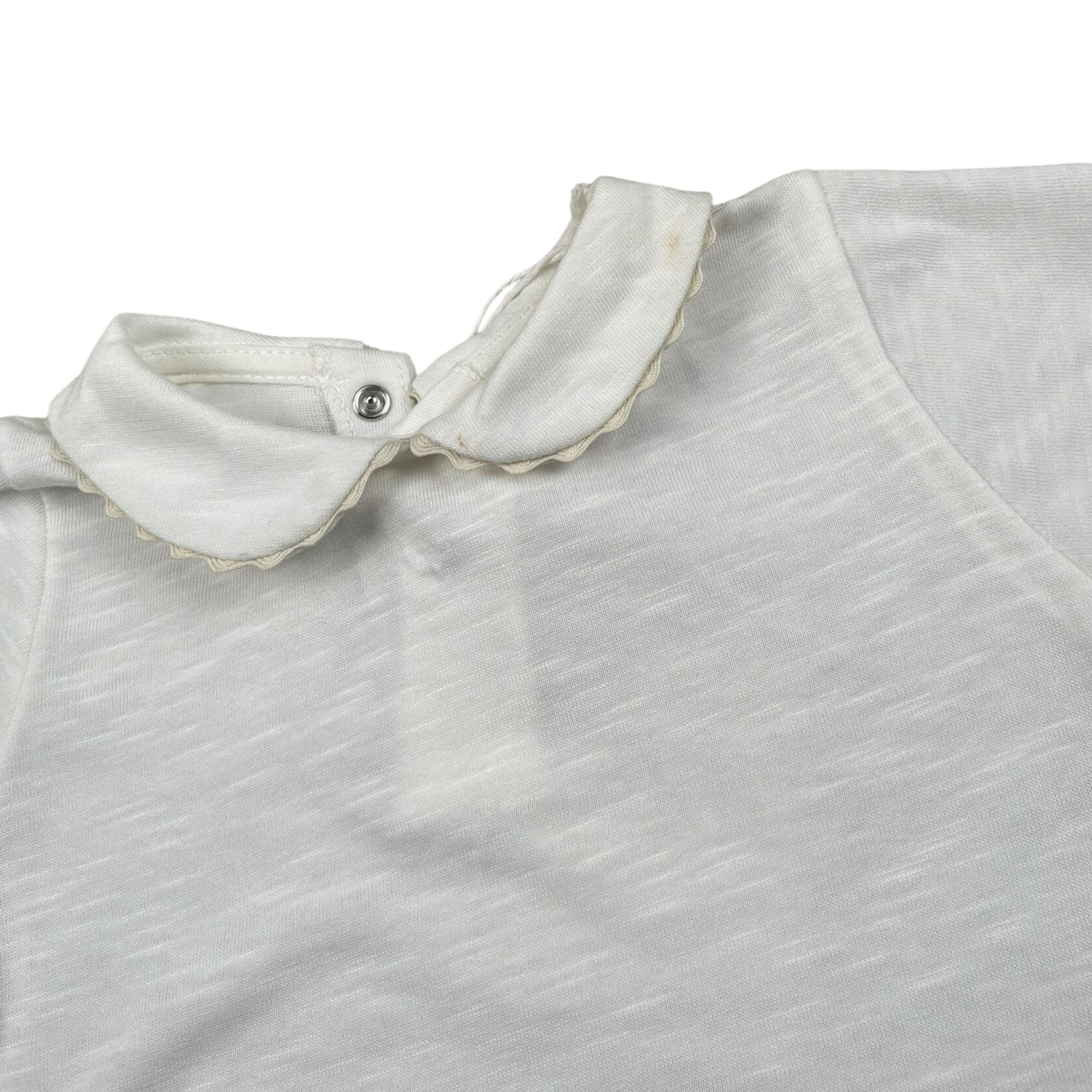 Lalalu' T-Shirt tinta unita con Colletto Bianco per Neonata TSL11P BIANCO LALALU' 