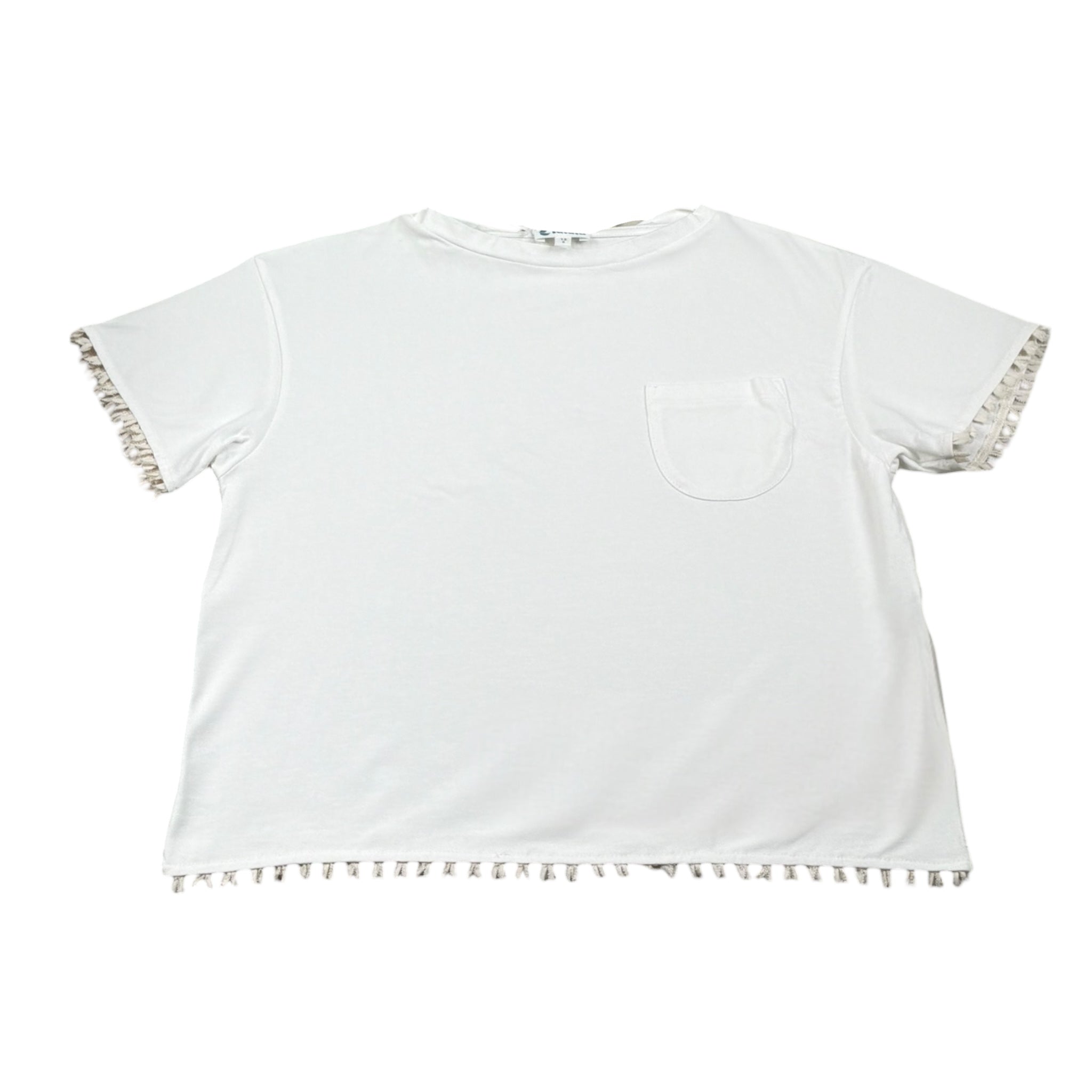 Lalalu' T-Shirt Tinta Unita Girocollo con Taschino per Bambina TSL80PBX BIANCO LALALU' 