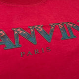 Lanvin T-Shirt Girocollo Tinta Unita con Logo per Bambino N30146 ROSSO LANVIN 