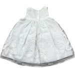 Monnalisa Abito Giromanica Tinta Unita con Ricami per Neonata 735957 BIANCO MONNALISA 