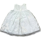 Monnalisa Abito Giromanica Tinta Unita con Ricami per Neonata 735957 BIANCO MONNALISA 