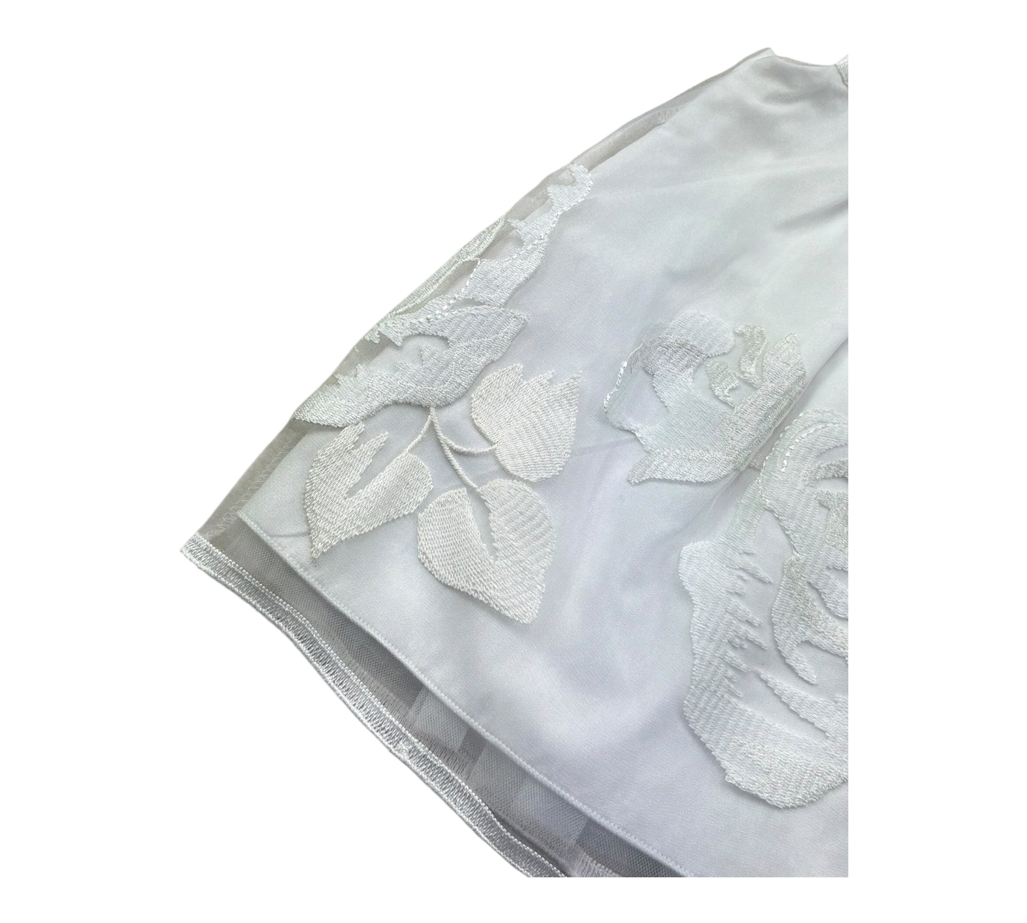 Monnalisa Abito Giromanica Tinta Unita con Ricami per Neonata 735957 BIANCO MONNALISA 