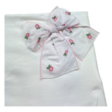 Le Bebe Coperta Tinta Unita con Fiocco per Neonata BG6219 BIANCO LE BEBE 