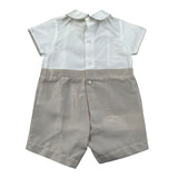 Le Bebe Pagliaccetto Mezza Manica Bicolore per Neonato LBB4919 BIANCO/BEIGE LE BEBE 