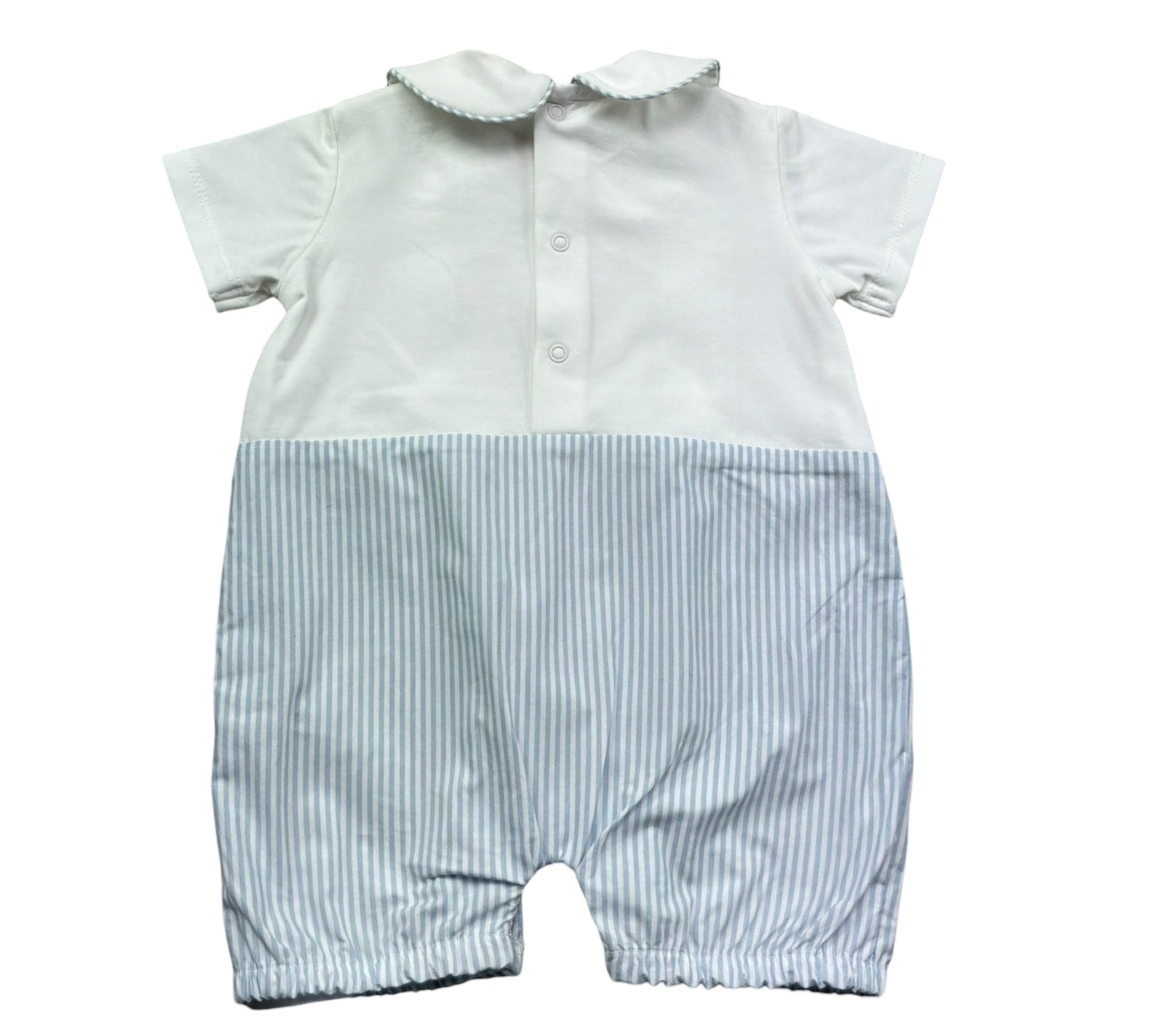 Le Bebe Pagliaccetto Bicolore Mezza Manica per Neonato LBB5257 BIANCO/AZZURRO LE BEBE 