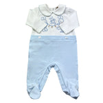 Le Bebe Tutina Manica Lunga Bicolore per Neonato LBB5259 BIANCO/AZZURRO LE BEBE 