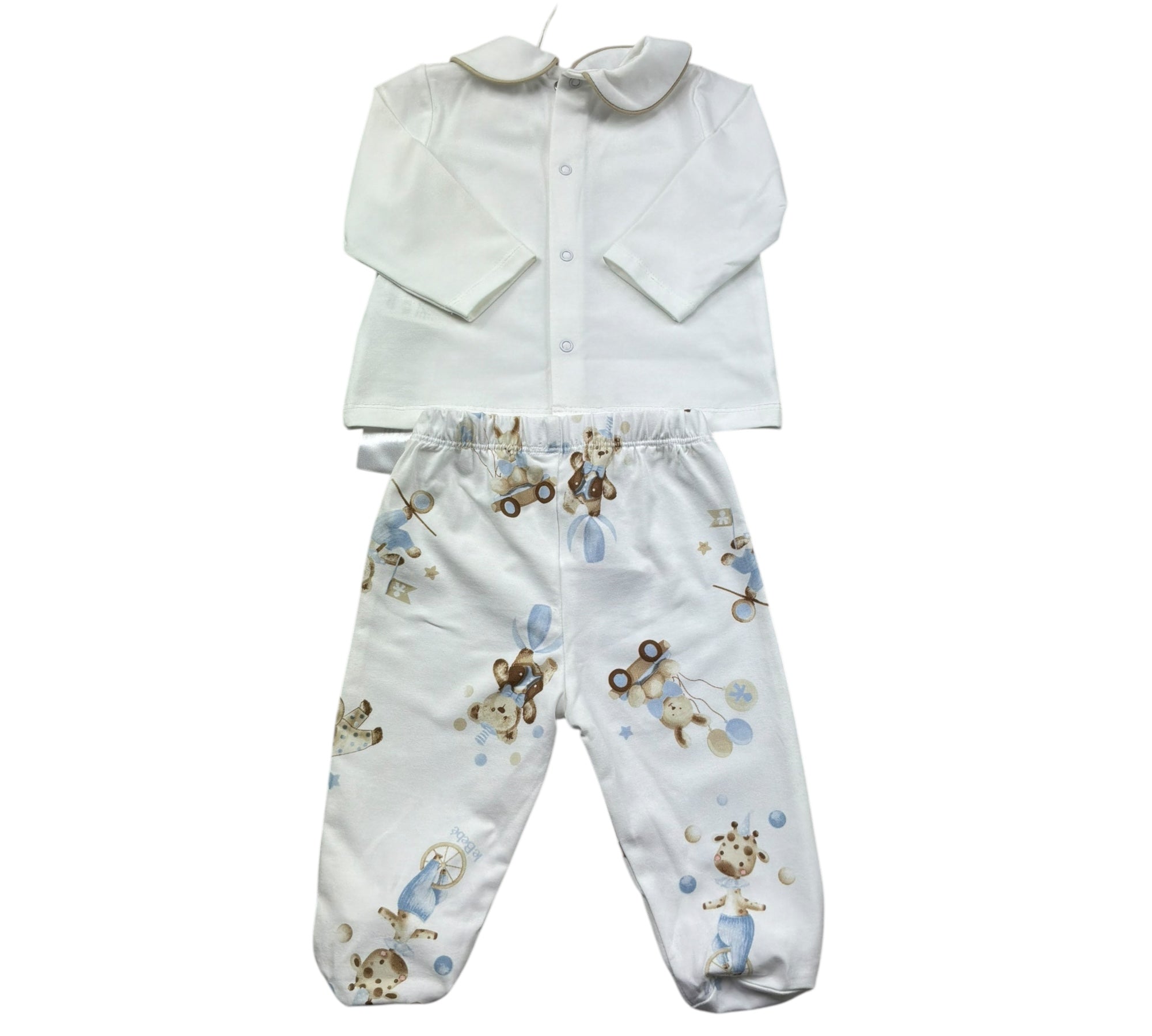 Le Bebe Completo 2 Pezzi Shirt-Ghettina Tinta Unita per Neonato LBB5273 BIANCO LE BEBE 