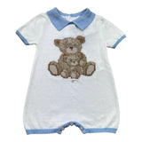 Le Bebe Pagliaccetto Mezza Manica Tinta Unita con Ricami per Neonato LBB5320 BIANCO LE BEBE 