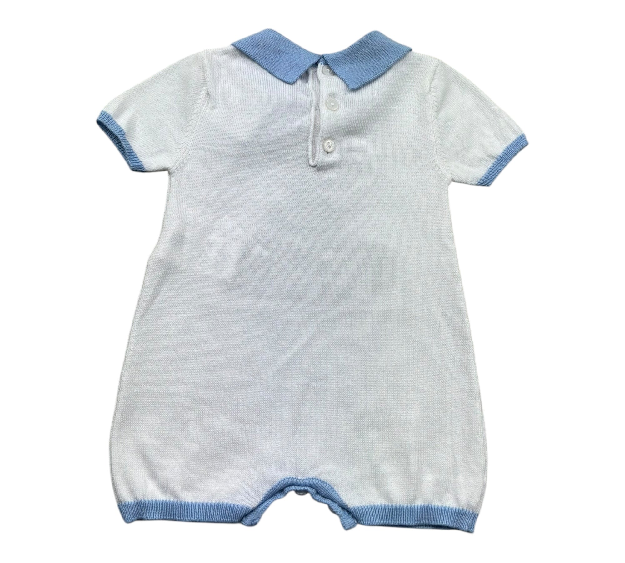 Le Bebe Pagliaccetto Mezza Manica Tinta Unita con Ricami per Neonato LBB5320 BIANCO LE BEBE 