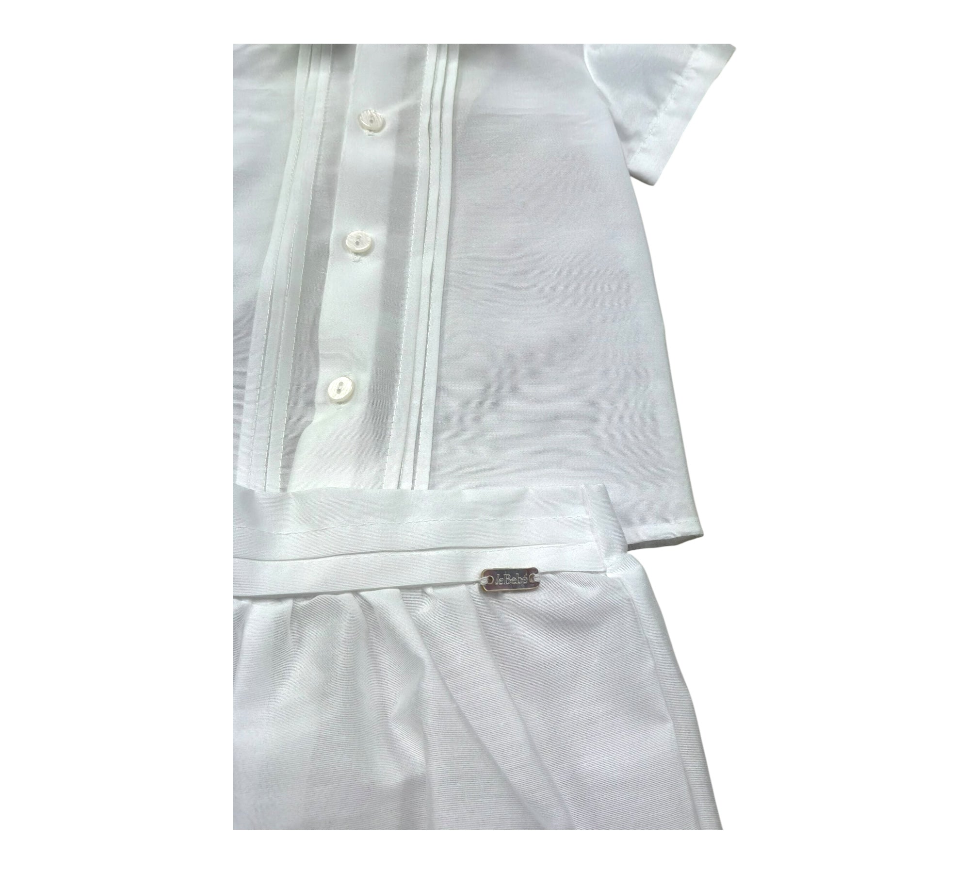 Le Bebe Completo 2 Pezzi Camicia-Culotte per Neonato LBB5323 BIANCO LE BEBE 