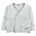 Le Bebe Cardigan Tinta Unita con Profili In Contrasto per Neonato LBB5324 BIANCO LE BEBE 