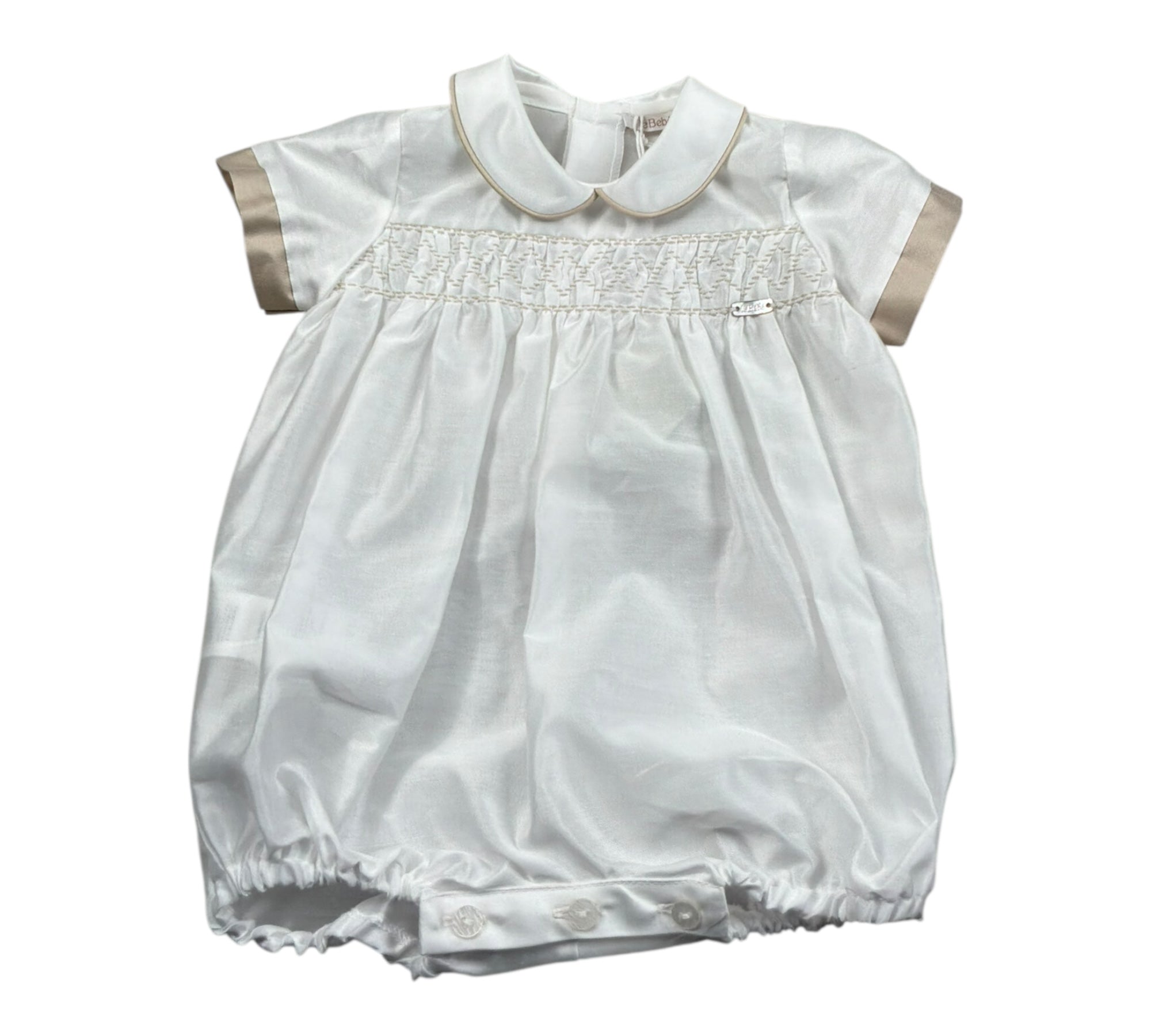 Le Bebe Pagliaccetto Mezza Manica Tinta Unita per Neonato LBB5327 BIANCO LE BEBE 