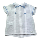 Le Bebe Camicia Mezza Manica Tinta Unita con Bottoni per Neonato LBB5381 BIANCO LE BEBE 