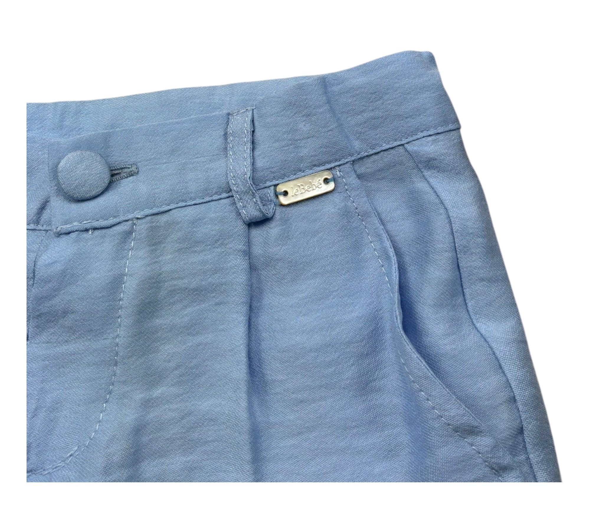 Le Bebe Bermuda Tinta Unita con Girovita Regolabile per Neonato LBB5382 AZZURRO LE BEBE 