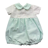 Le Bebe Pagliaccetto Mezza Manica Bicolore per Neonato LBB5421 BIANCO/VERDE ACQUA LE BEBE 