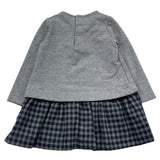 Le Bebe Abito Manica Lunga Tinta Unita con Applicazioni per Neonata LBG0369 GRIGIO LE BEBE 