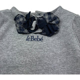 Le Bebe Abito Manica Lunga Tinta Unita con Applicazioni per Neonata LBG0369 GRIGIO LE BEBE 