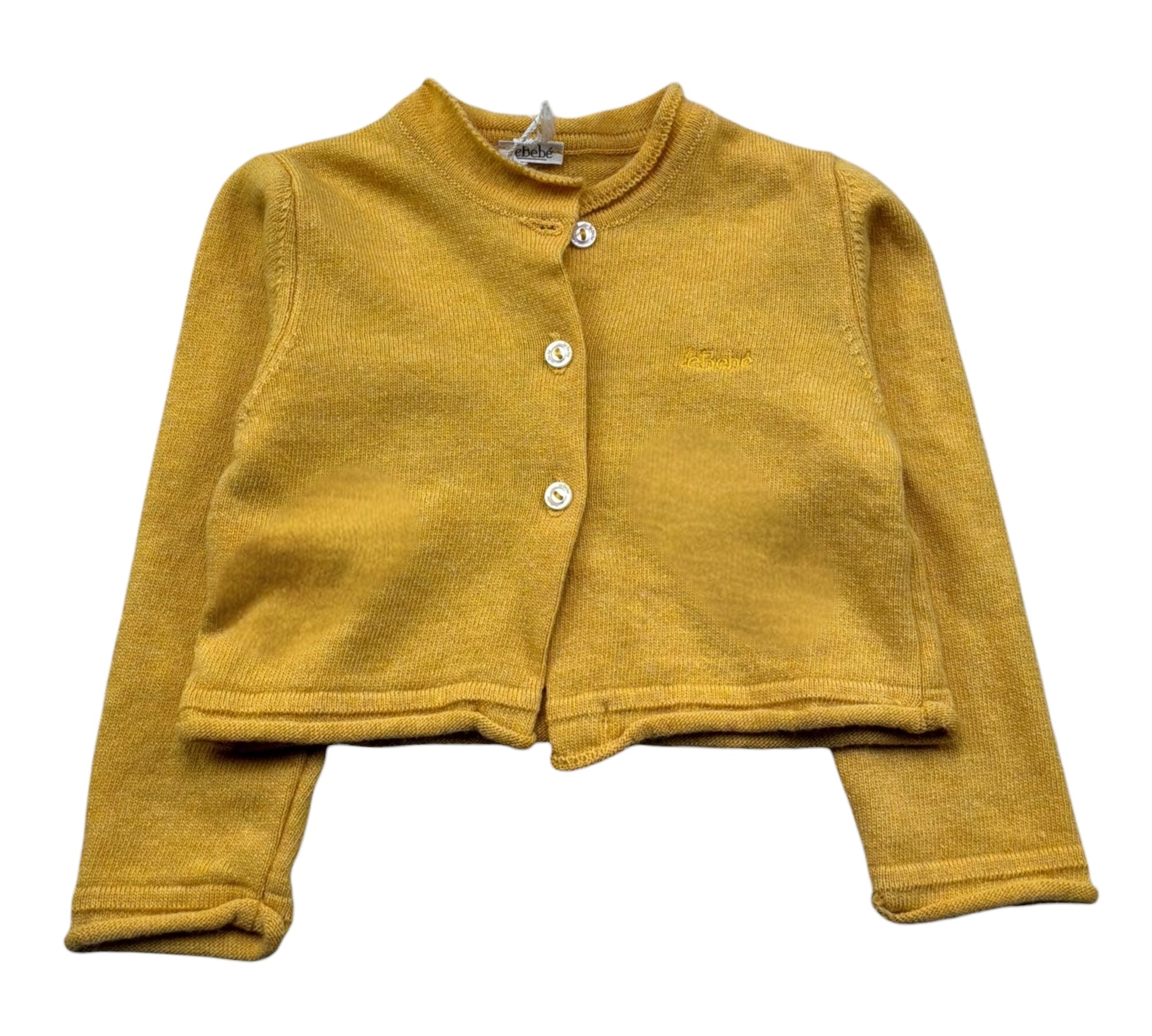 Le Bebe Coprispalle Tinta Unita con Bottoni In Contrasto per Neonata LBG0427 GIALLO OCRA LE BEBE 