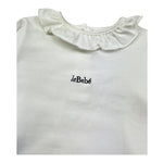 Le Bebe Body Manica Lunga Tinta Unita con Logo per Bambina LBG0462 BIANCO LE BEBE 