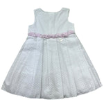 Le Bebe Abito Giromanica Tinta Unita con Ricami per Neonata LBG0667 BIANCO LE BEBE 