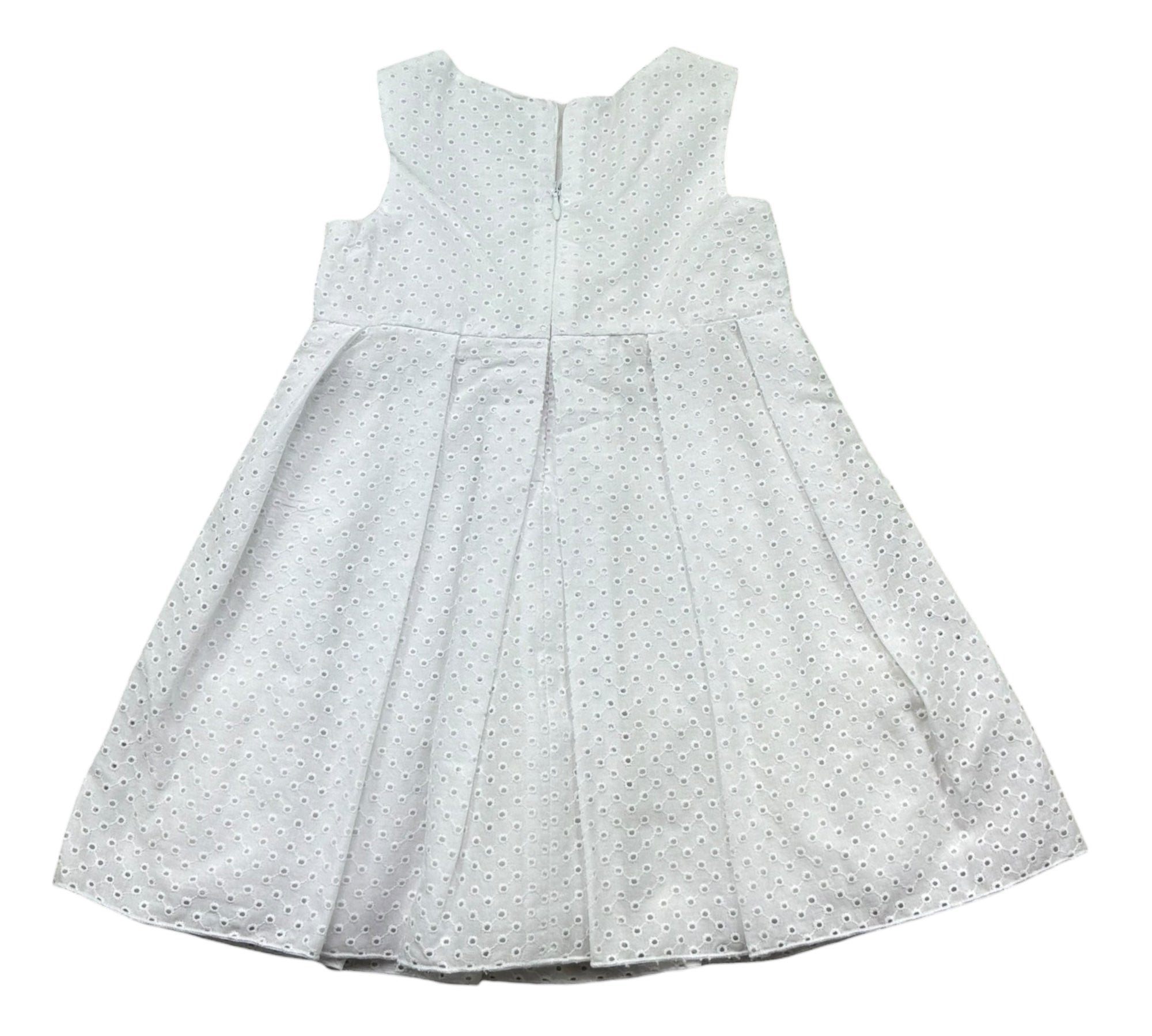 Le Bebe Abito Giromanica Tinta Unita con Ricami per Neonata LBG0667 BIANCO LE BEBE 