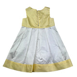 Le Bebe Abito Giromanica Tinta Unita con Fiocco per Neonata LBG0701 BIANCO/GIALLO LE BEBE 