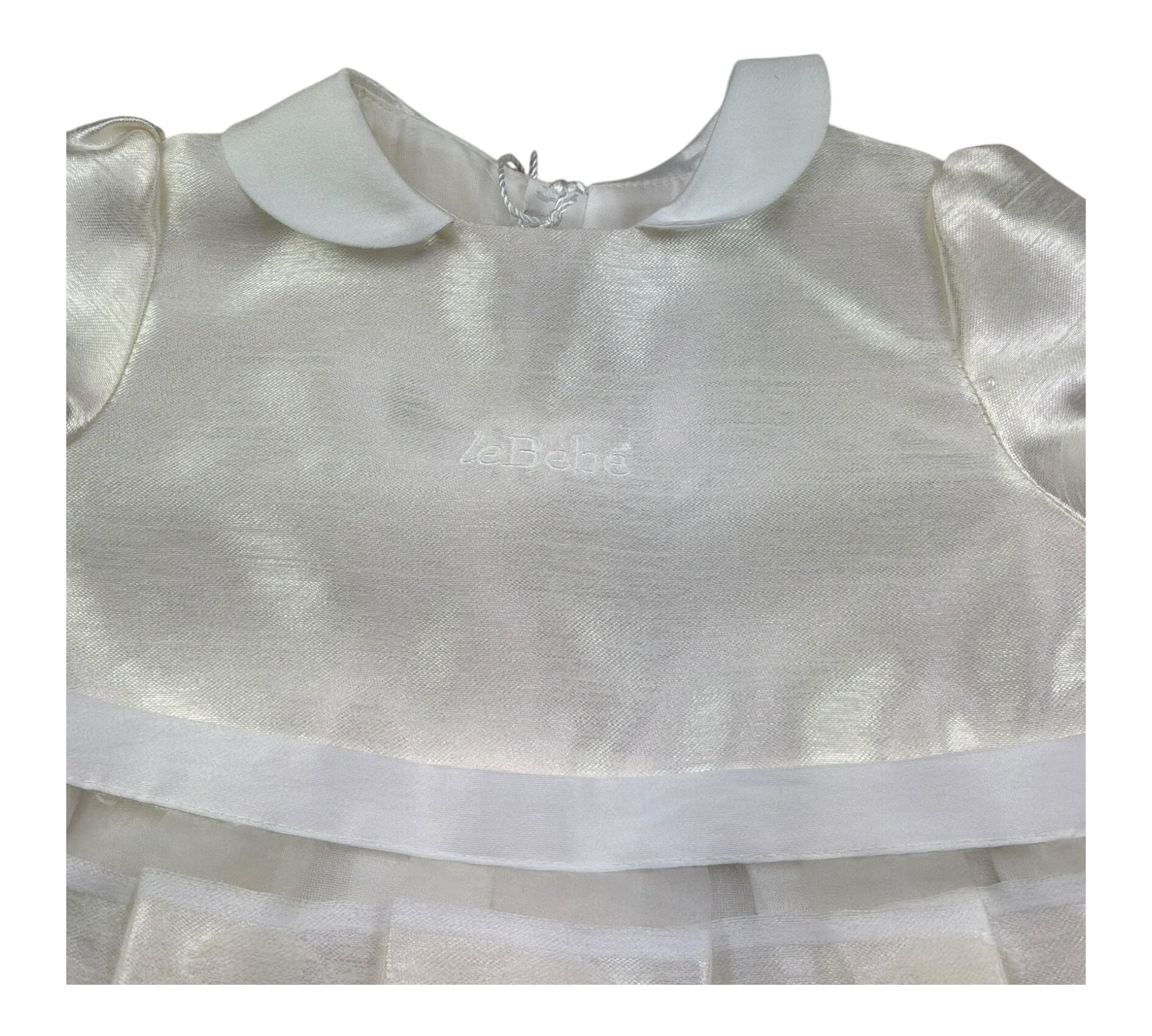 Le Bebe Abito Mezza Manica Tinta Unita per Neonata LBG0757 PANNA LE BEBE 
