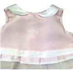 Le Bebe Abito Giromanica Tinta Unitacon Ricami Logo per Neonata LBG0758N ROSA LE BEBE 