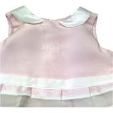 Le Bebe Abito Giromanica Tinta Unitacon Ricami Logo per Bambina LBG0758 ROSA LE BEBE 