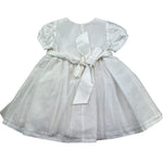 Le Bebe Abito Mezza Manica Tinta Unita con Cinturino per Neonata LBG0877 BIANCO LE BEBE 