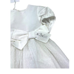 Le Bebe Abito Mezza Manica Tinta Unita con Cinturino per Neonata LBG0877 BIANCO LE BEBE 