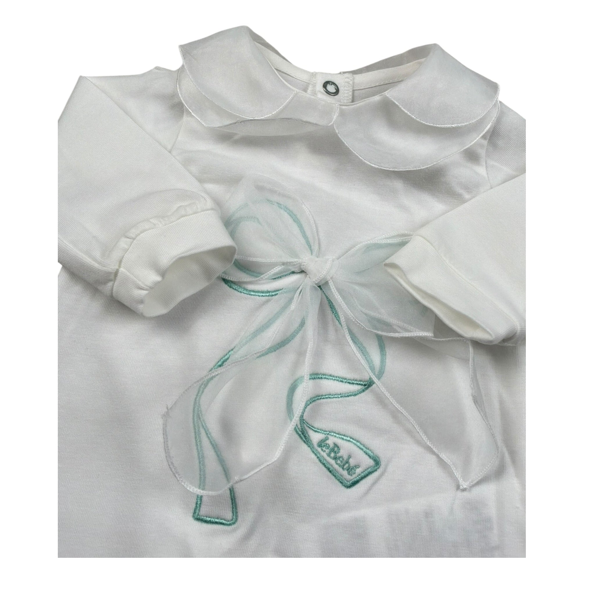 Le Bebe Tutina Manica Lunga Tinta Unita per Neonata LBG5617 BIANCO LE BEBE 