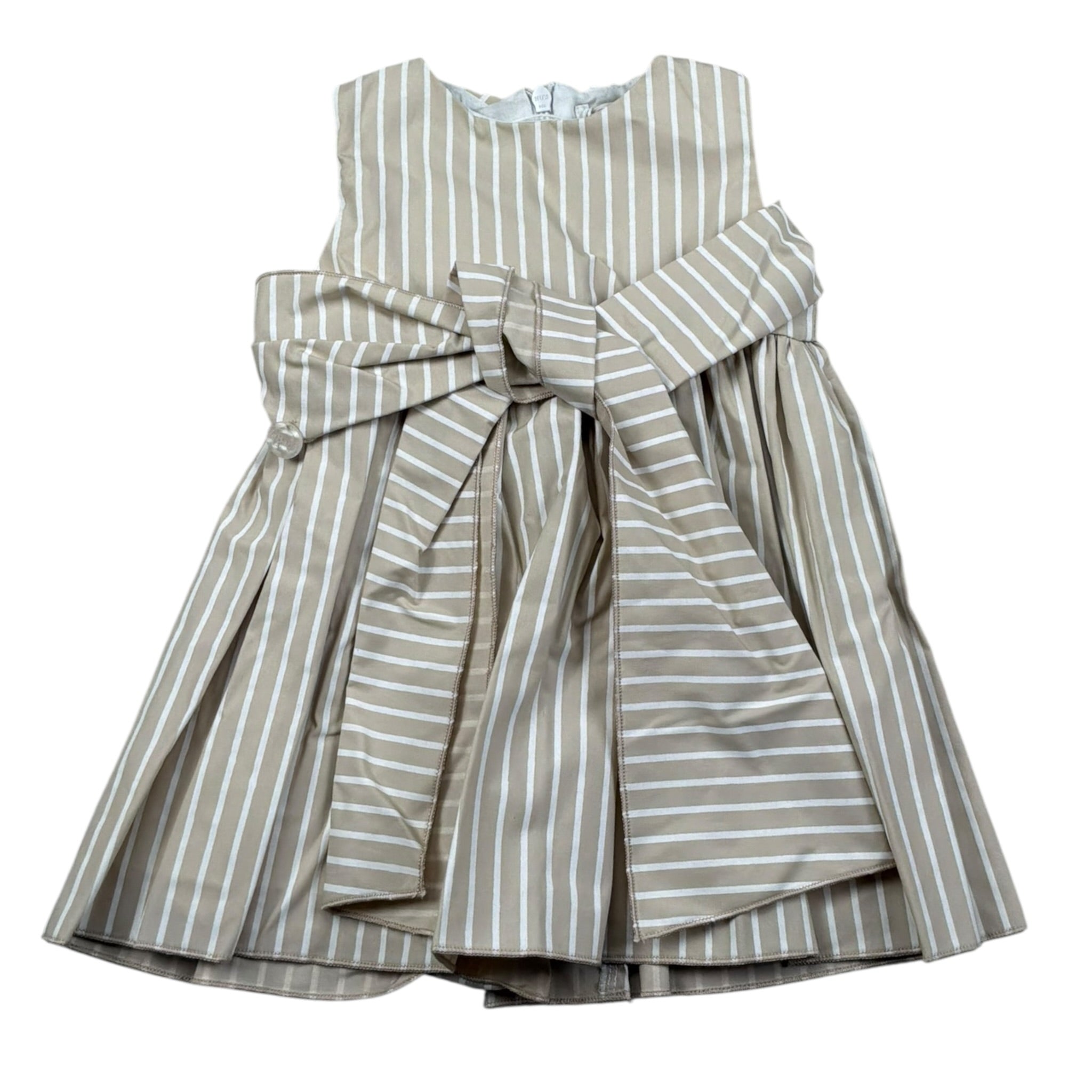 Le Bebe Abito Giromanica Tinta Unita Fantasia A Righe per Neonata LBG5818 BEIGE LE BEBE 