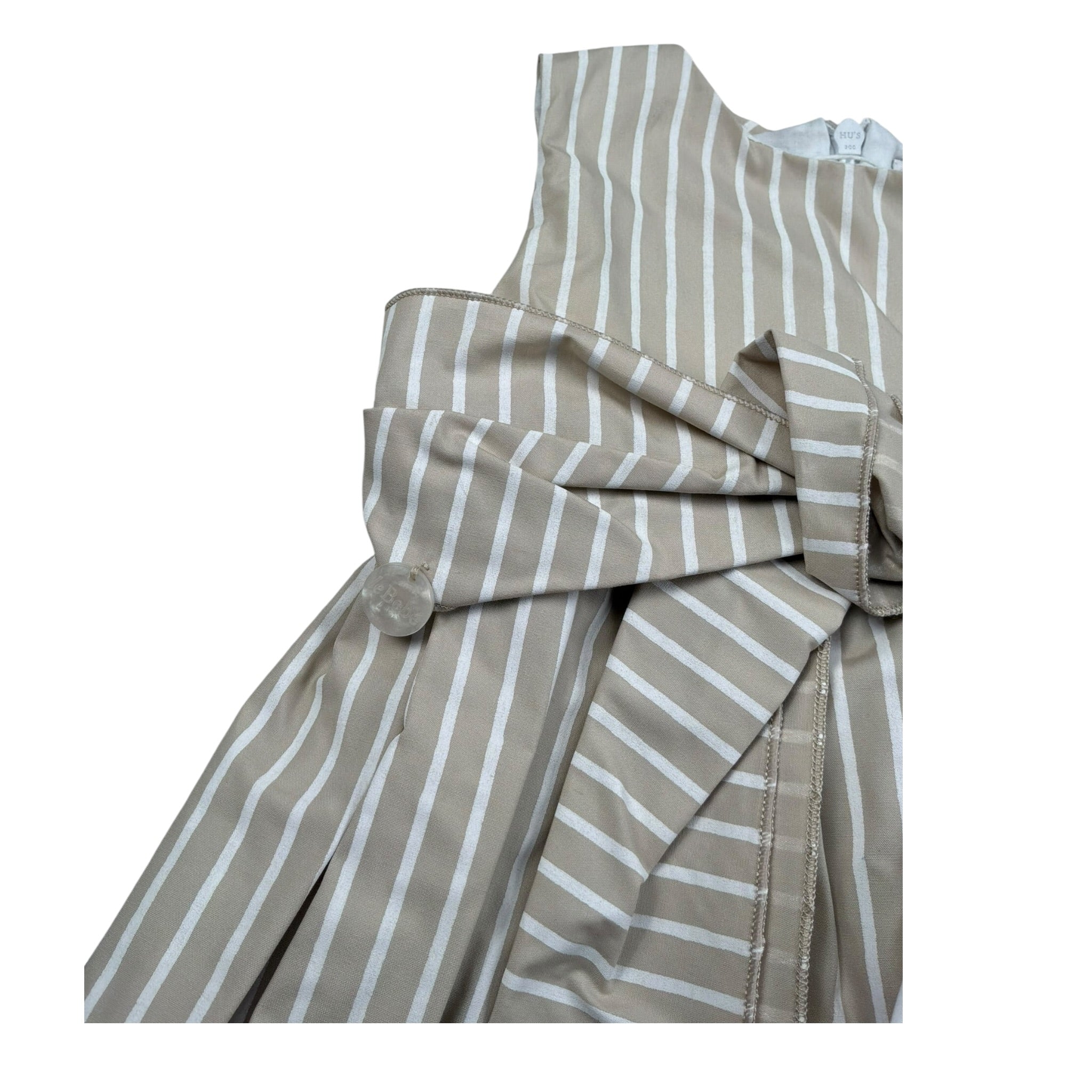 Le Bebe Abito Giromanica Tinta Unita Fantasia A Righe per Neonata LBG5818 BEIGE LE BEBE 