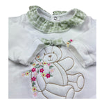 Le Bebe Tutina Manica Lunga Tinta Unita con Colletto per Neonata LBG6229 BIANCO LE BEBE 