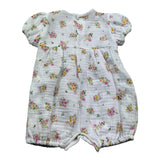Le Bebe Pagliaccetto Mezza Manica Tinta Unita Fantasia Floreale per Neonata LBG6237 BIANCO LE BEBE 