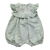 Le Bebe Pagliaccetto Mezza Manica Fantasia Quadretti per Neonata LBG6242 VERDE LE BEBE 