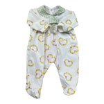 Le Bebe Tutina Manica Lunga Tinta Unita Fantasia Floreale per Neonata LBG6244 BIANCO LE BEBE 