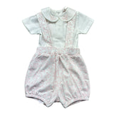 Le Bebe Completo 2 Pezzi Body-Salopette per Neonata LBG6288 BIANCO/ROSA LE BEBE 