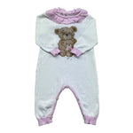 Le Bebe Tutina Manica Lunga Tinta Unita con Ricamo per Neonata LBG6315 BIANCO LE BEBE 