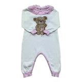 Le Bebe Tutina Manica Lunga Tinta Unita con Ricamo per Neonata LBG6315 BIANCO LE BEBE 