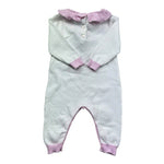 Le Bebe Tutina Manica Lunga Tinta Unita con Ricamo per Neonata LBG6315 BIANCO LE BEBE 